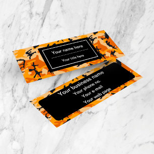 Orange Camo, Camouflage, Military, Army Mini Business Card