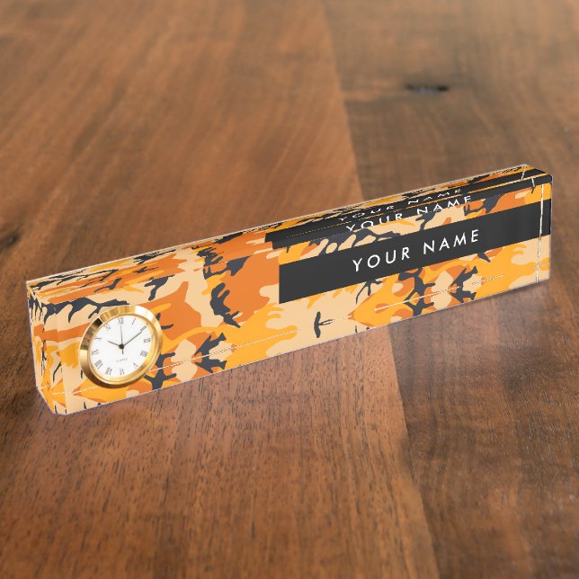 Orange Camo, Camouflage, Military, Army Nameplate (Side)
