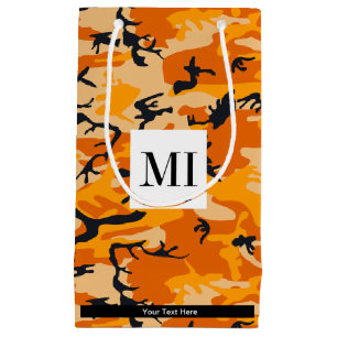 Orange Camo, Camouflage, Military, Army Small Gift Bag