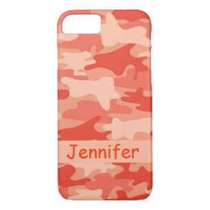 Orange Camo Camouflage Name Personalised iPhone 8/7 Case