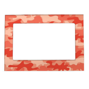Orange Camo Camouflage Name Personalised Magnetic Picture Frame