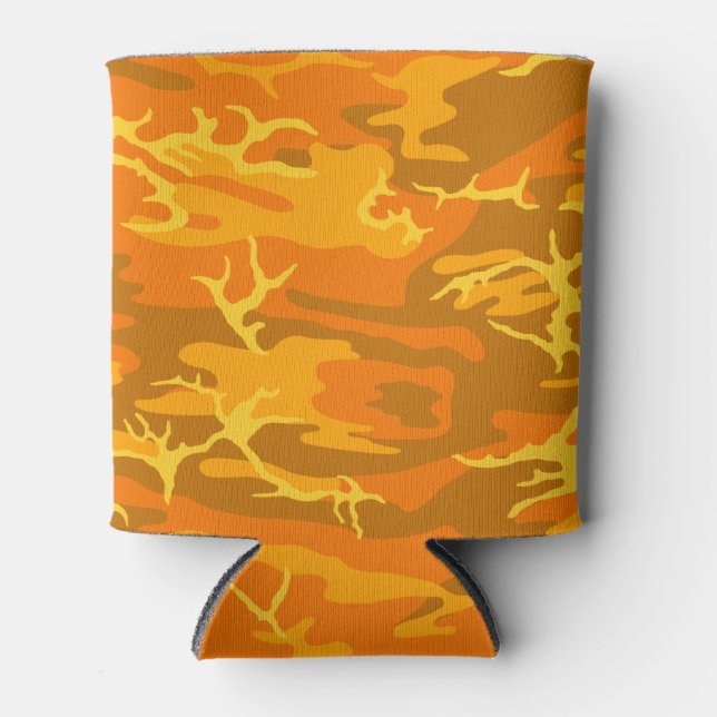 Orange Camo Can Cooler (Front)