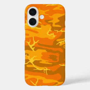 Orange Camo iPhone 16 Case