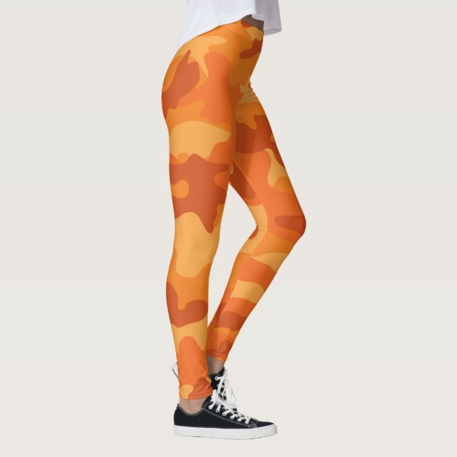 Orange Camo Fall Colourful Halloween Fun Her Leggings (Right)