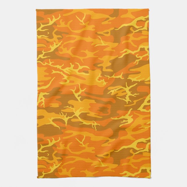 Orange Camo Kitchen Towel (Vertical)