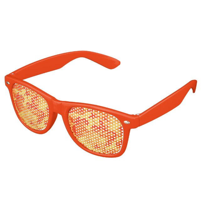 Orange Camo Lens Sunglasses/ Shades (Angled)