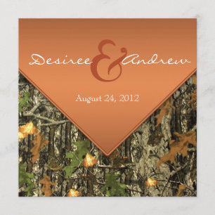 Orange Camo Wedding Invitations