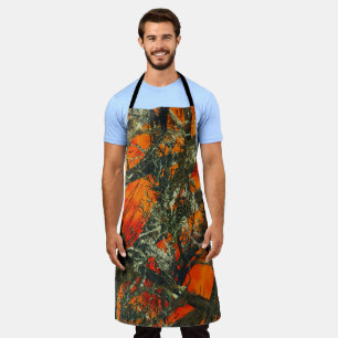 Orange Camouflage Design Apron
