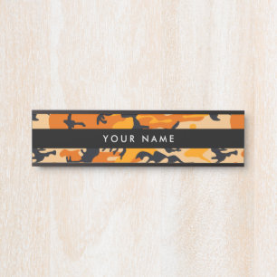 Orange Camouflage, Military, Army Door Sign