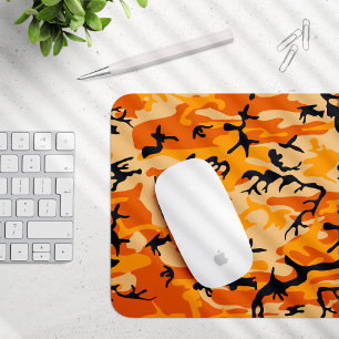 Orange Camouflage, Military, Army Mouse Pad