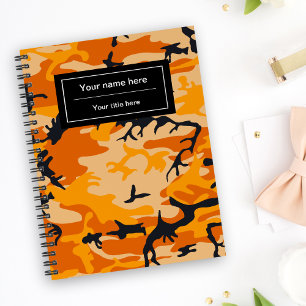 Orange Camouflage, Military, Army Notebook