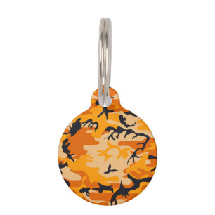 Orange Camouflage, Military, Army Pet Tag