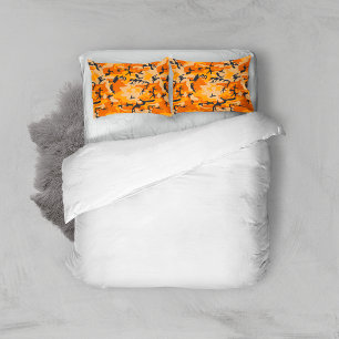 Orange Camouflage, Military, Army Pillowcase