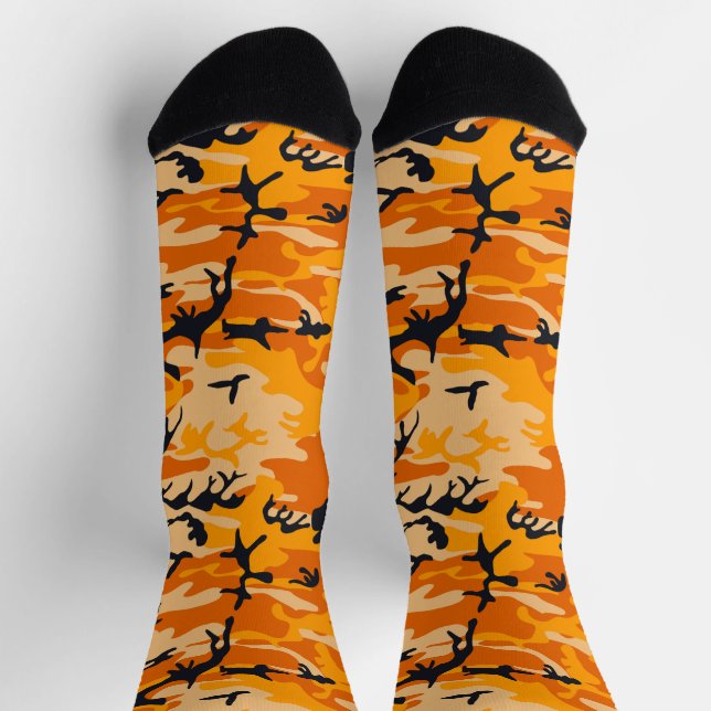 Orange Camouflage, Military, Army Socks (Top)