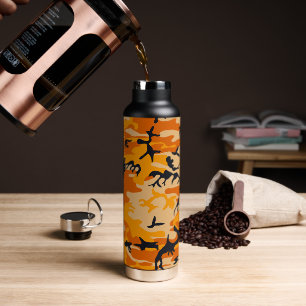 Orange Camouflage, Military, Army Water Bottle