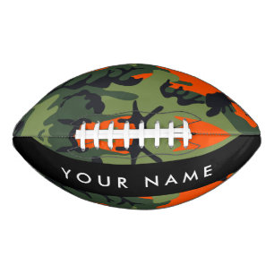 Orange Camouflage Pattern, Your name, Personalise Football