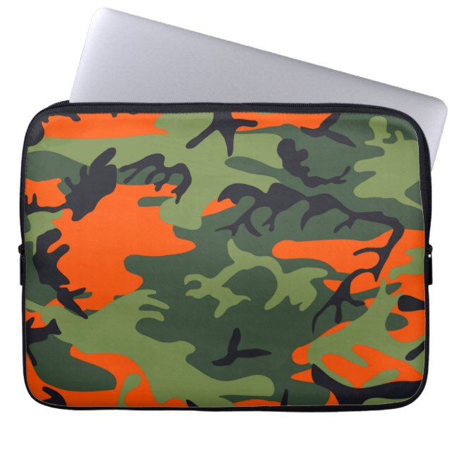 Orange Camouflage Patterns Laptop Sleeve (Front)