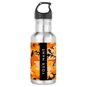 Orange Camouflage Your name Personalise 532 Ml Water Bottle