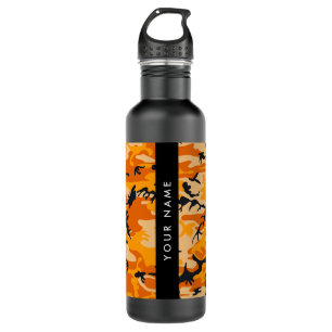 Orange Camouflage Your name Personalise 710 Ml Water Bottle