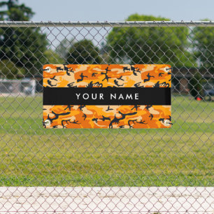 Orange Camouflage Your name Personalise Banner