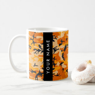 Orange Camouflage Your name Personalise Coffee Mug