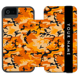 Orange Camouflage Your name Personalise Incipio Watson™ iPhone 5 Wallet Case