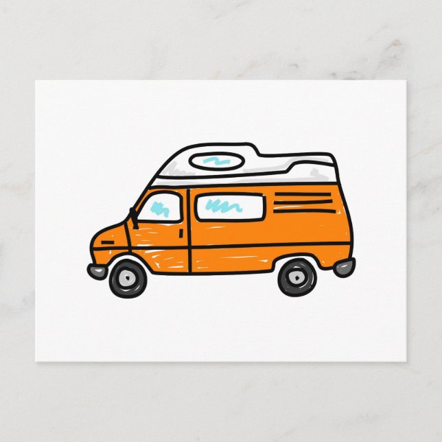 Orange Campervan Postcard (Front)