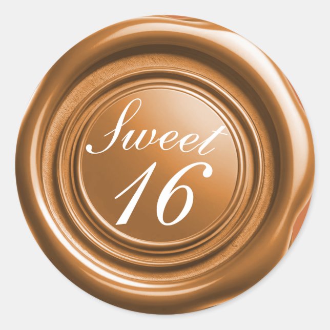 Orange Candle Wax Seal Drip Sweet 16 Wedding (Front)