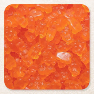 Orange Candy Buffet Square Paper Coaster