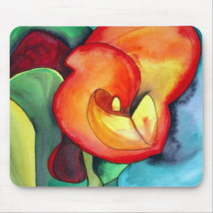 Orange Canna lily flower Mouse Pad