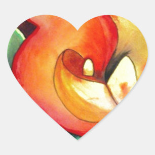 Orange Canna lily flower original watercolor art Heart Sticker