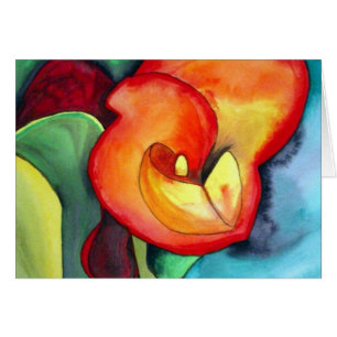Orange Canna lily original watercolor art