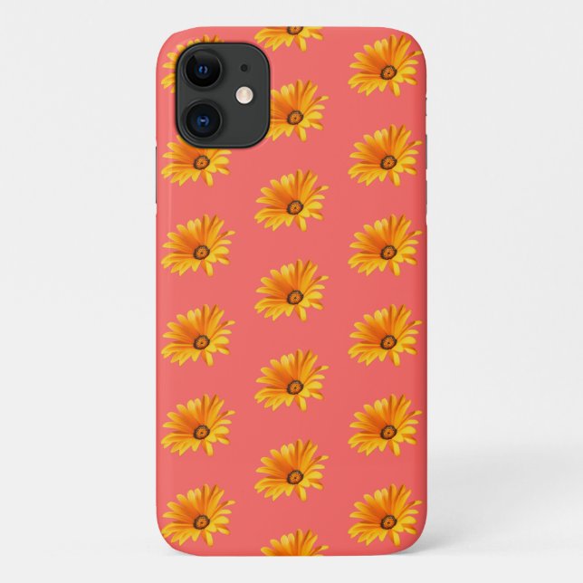 Orange Cape Daisy, Coral Background Case-Mate iPhone Case (Back)