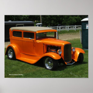 Orange Car Poster