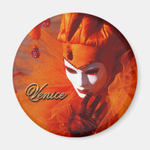 Orange Carnival Costume - Venice, Italy (IT) Magnet