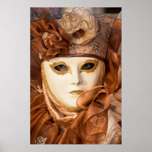 Orange Carnival costume, Venice Poster