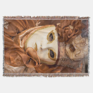 Orange Carnival costume, Venice Throw Blanket