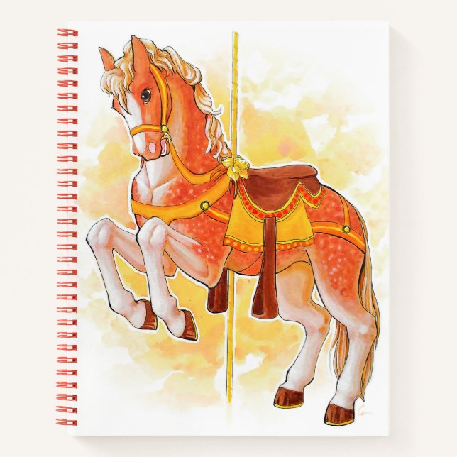 Orange Carousel Horse Notebook (Front)