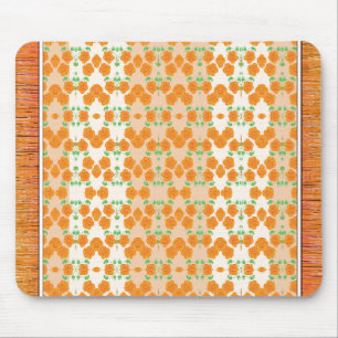 Orange Carpet Style Flowered Designer Mouse Pad