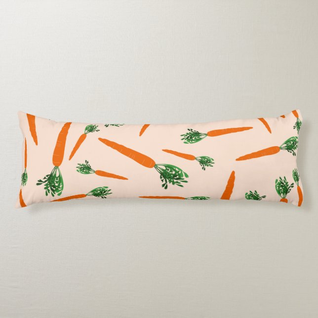 Orange Carrot Pattern Body Cushion (Front)
