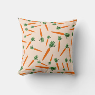 Orange Carrot Pattern Cushion