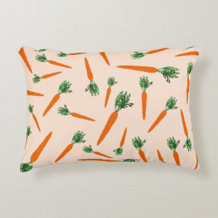 Orange Carrot Pattern Decorative Cushion