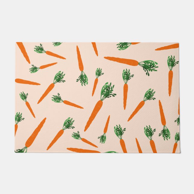 Orange Carrot Pattern Doormat (Front)