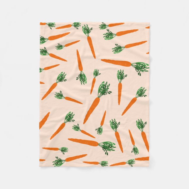 Orange Carrot Pattern Fleece Blanket (Front)