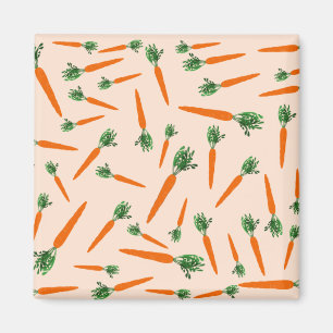 Orange Carrot Pattern Magnet