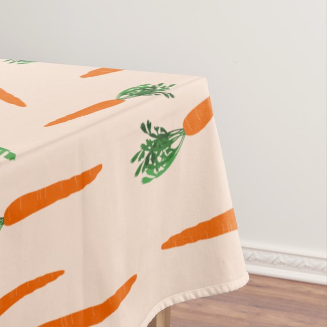 Orange Carrot Pattern Tablecloth (In Situ)