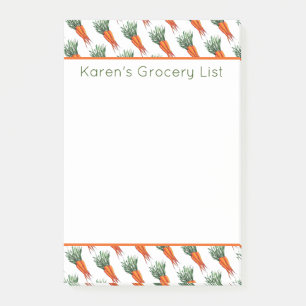 Orange Carrots Veg Vegetable Garden Grocery List Post-it Notes