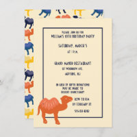 Orange Cartoon Camel Bactrian 2 Humps Custom