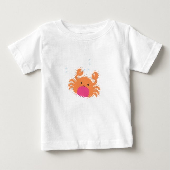 Orange Cartoon Crab Baby T-Shirt (Front)