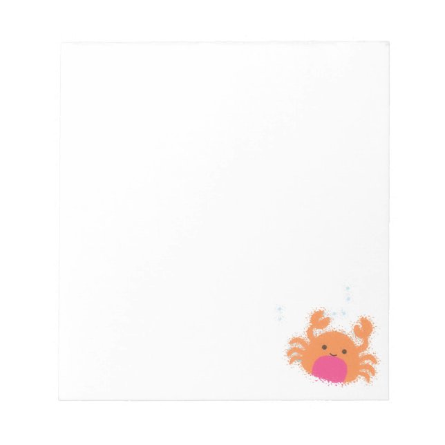 Orange Cartoon Crab Custom Notepad (Front)